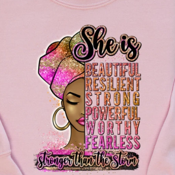 She is Beautiful Gildan Crewneck T-Shirt