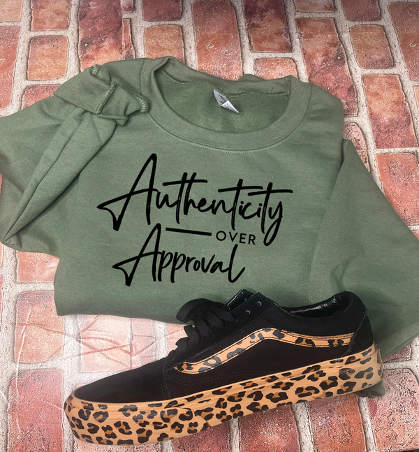 Authenticity over approval Gildan crewneck T-shirt